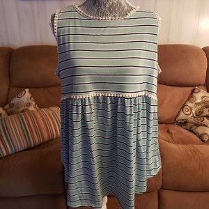 Betsey's Boutique empire waist flared tank stripped